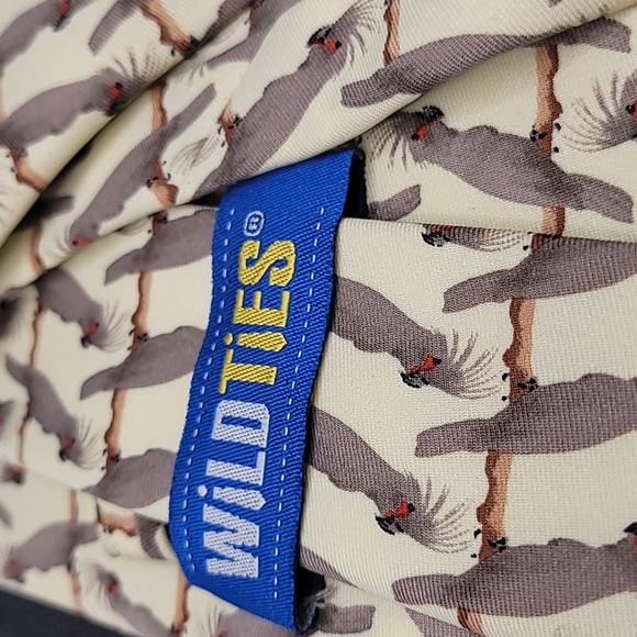 PALM COCKATOO YELLOW TIE 3.5 x 58  100 % polyester - Picture 3 of 3